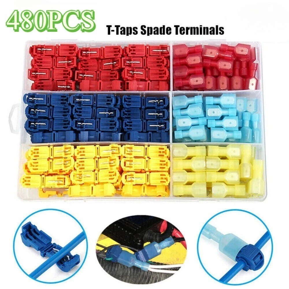 480X Waterproof Heat Shrink Spade Connectors Electrical Wire Crimp Terminals Kit