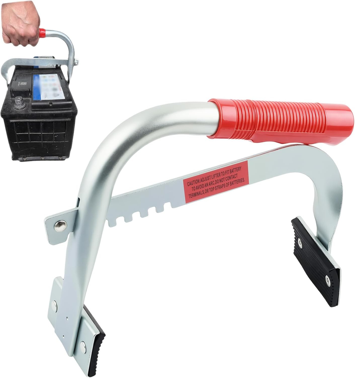 4.5 to 7.5 Inch Heavy Duty Car Battery Carrier with Non-Slip Grip