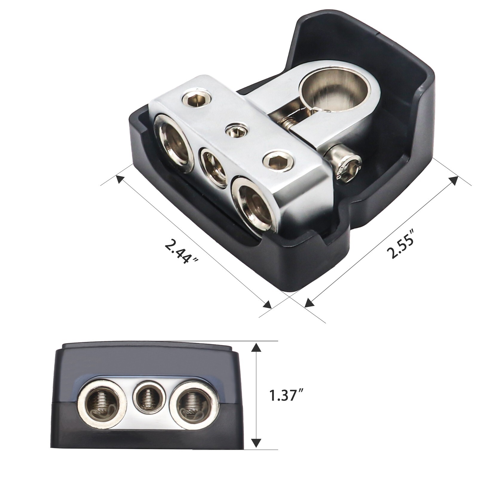 Recoil PBT-D08 Premium Solid Brass Positive/Negative Battery Terminals, 2 Pack