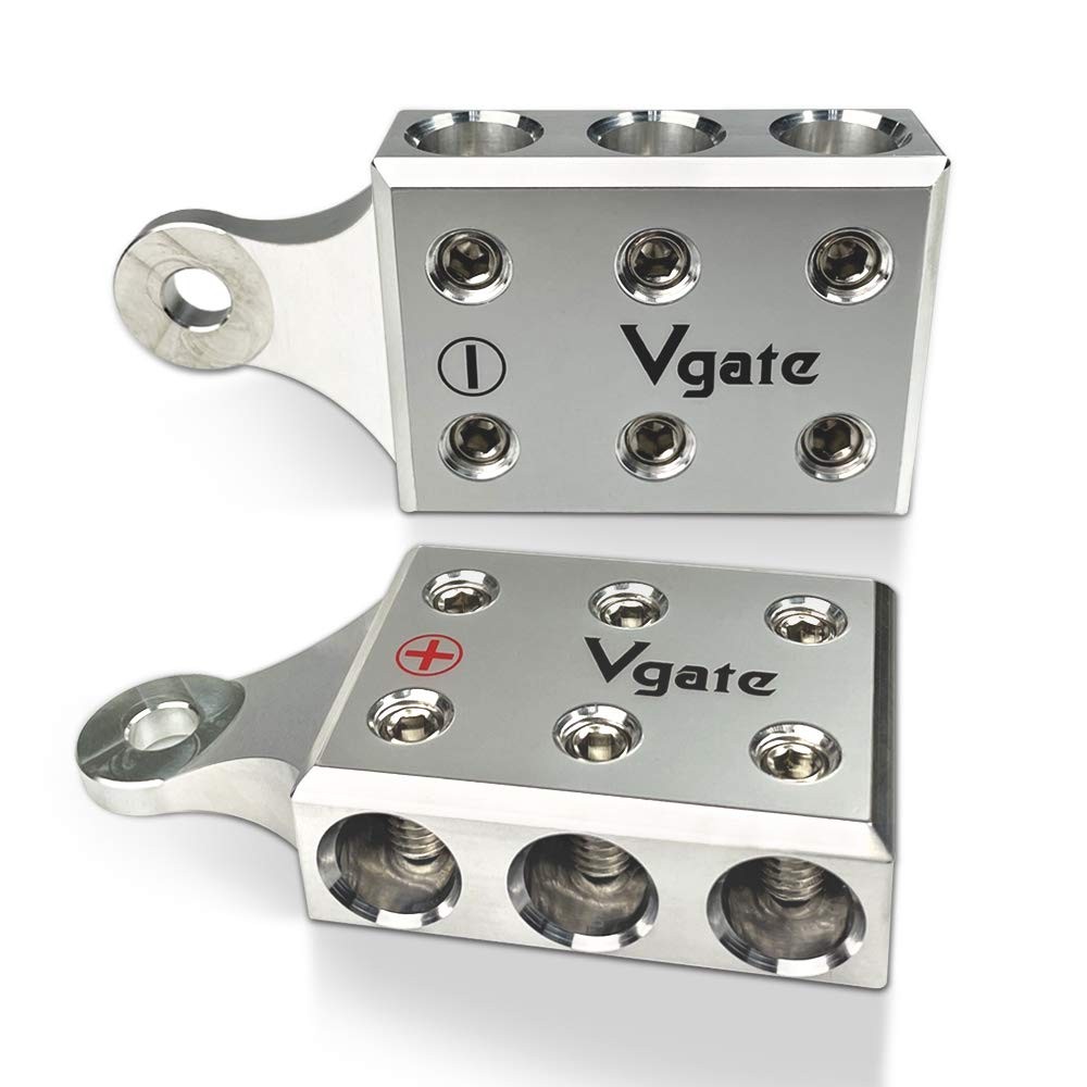 Vgate 6×1/0 AWG Gauge Post Battery Terminals, for Lithium or AGM Lead Acid Ba…