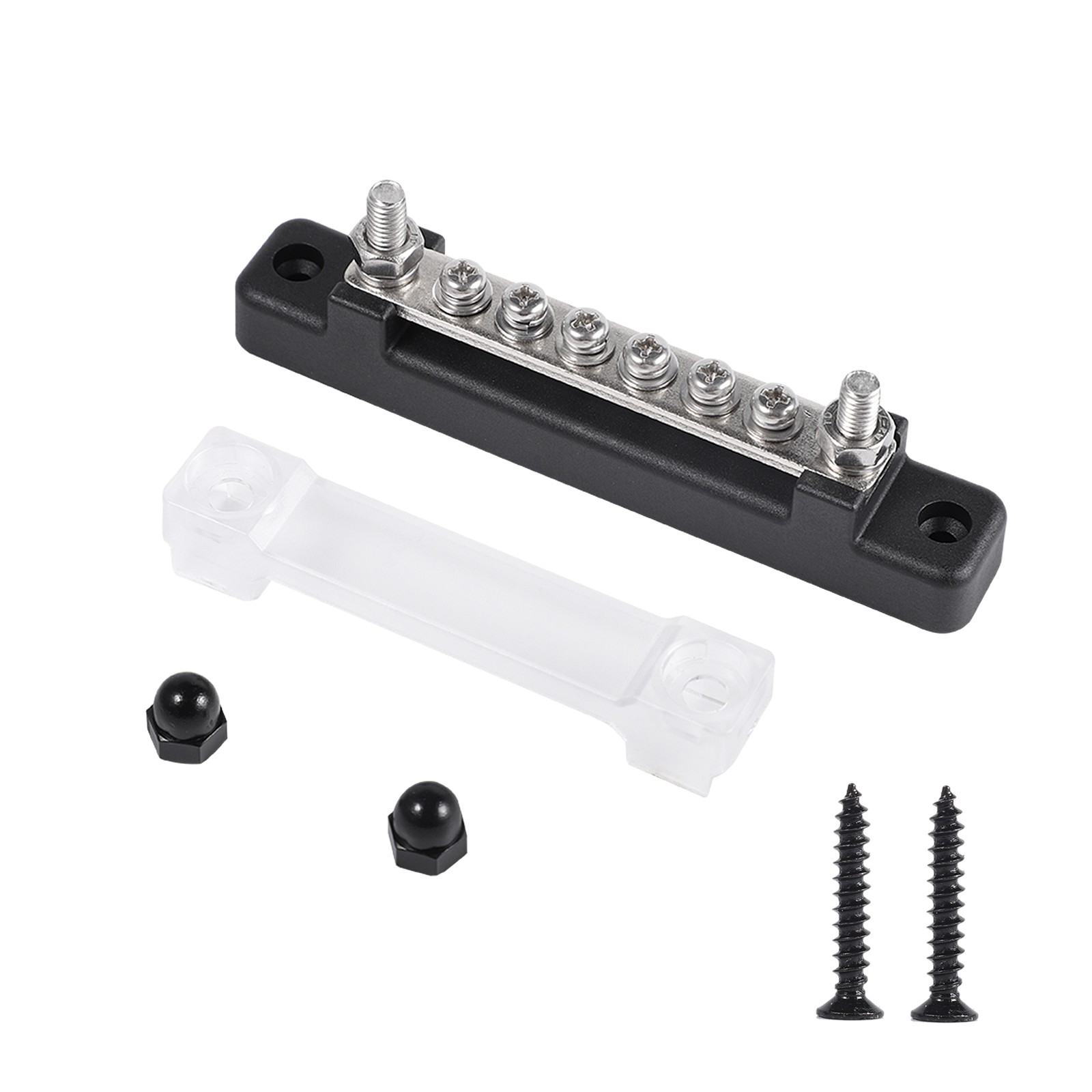 2pcs 6 Way 150A 12x Terminals Block Car Marine Boat Holder Cover 48V Bus Bar T7