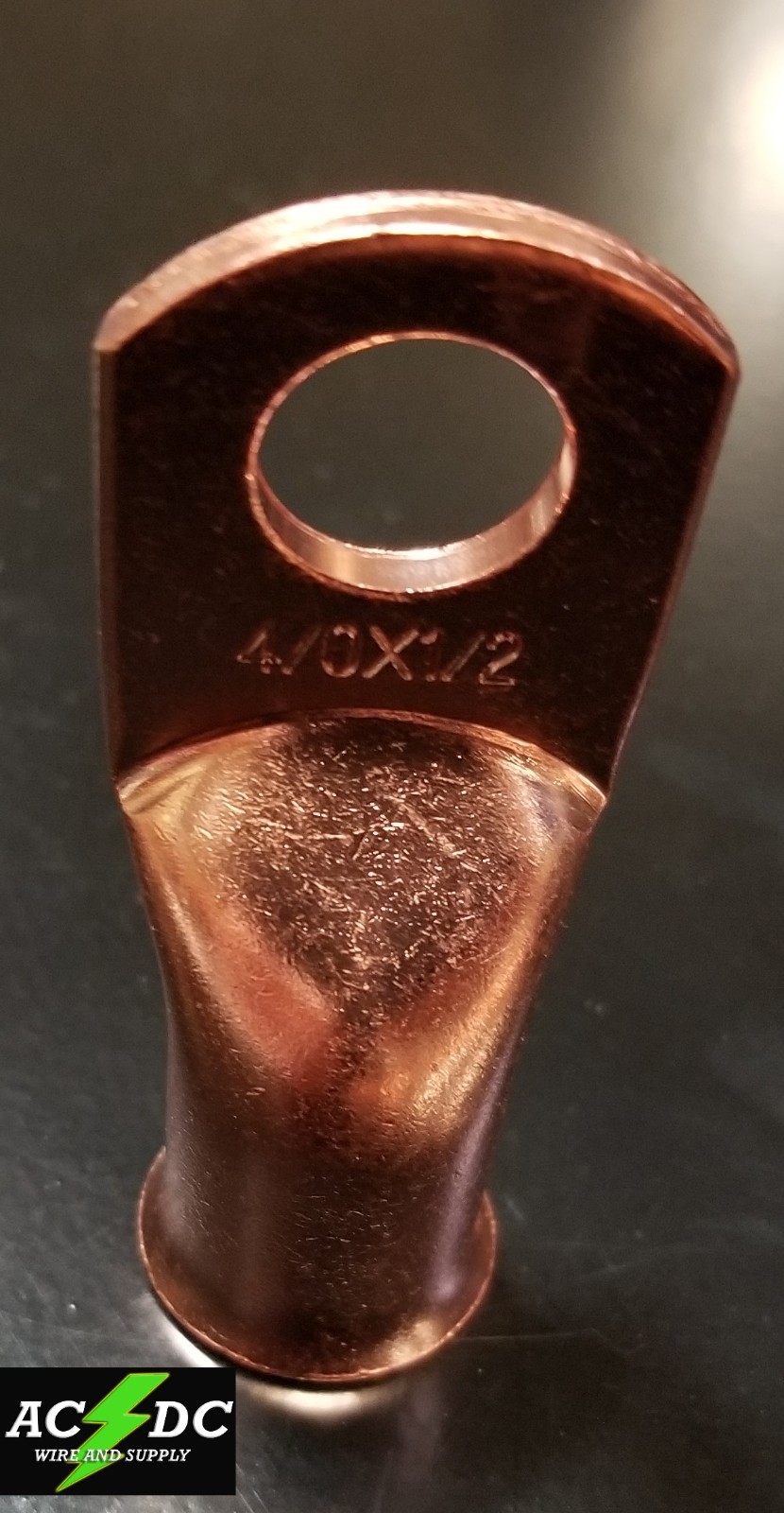 4/0 gauge Ring 1/2 Hole Terminal BATTERY Lug Bare Copper Un-insulated AWG (2)