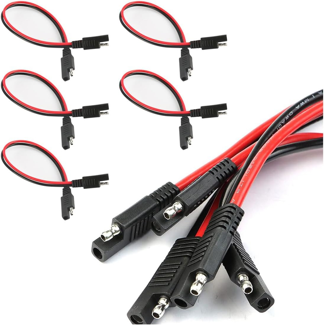 5PCS 2 Pin Quick Disconnect Polarized Wire Harness, 14 Gauge SAE Connector Bulle