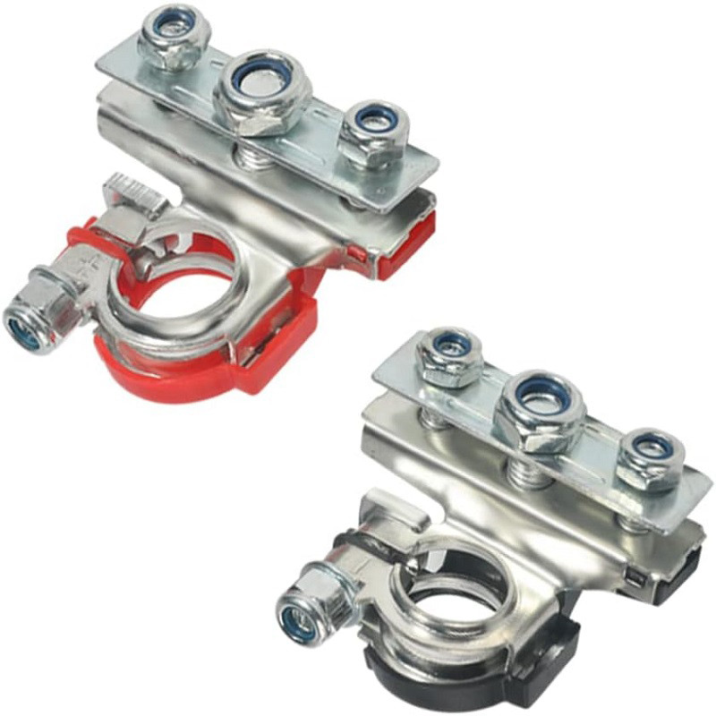 2X Car Boat Marine Battery Terminal Clamps Top Post Positive Negative Connectors