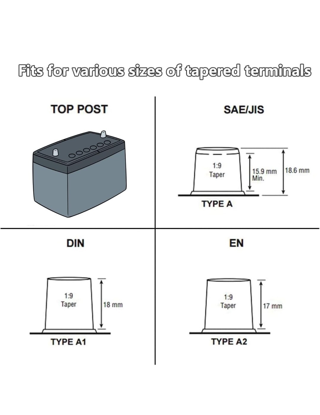 Battery Terminal Connector12way Clamps 8awg Up To 4/0xl Awg Gauge Positive And