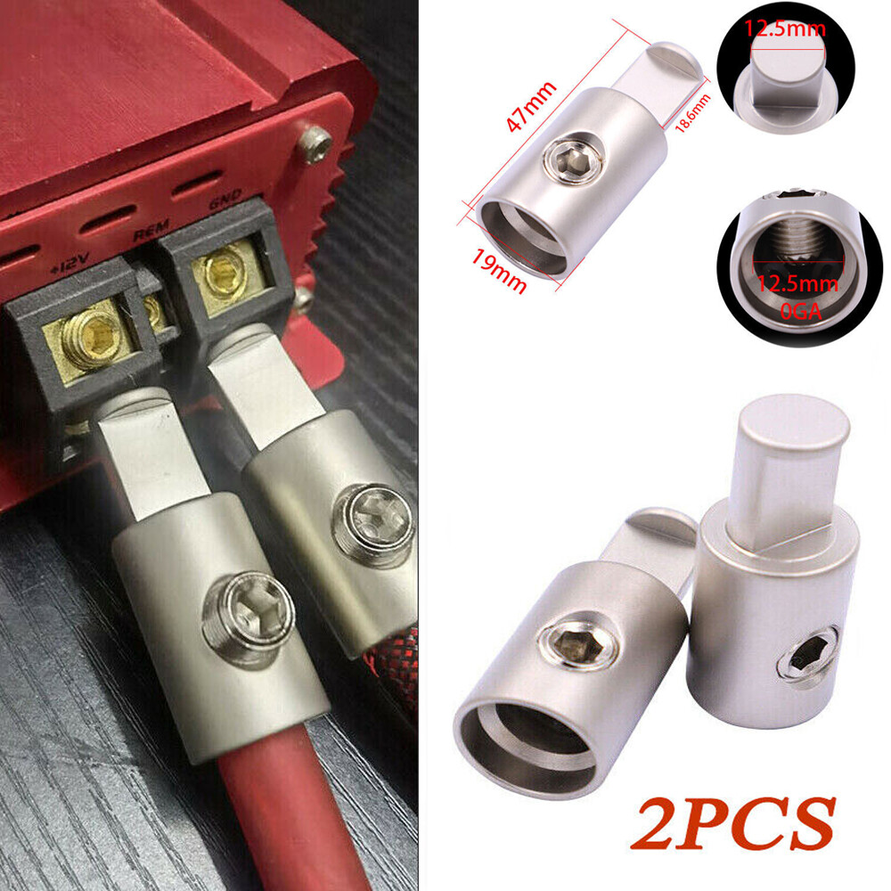 2X Car Audio AMP 1/0 Gauge Power Ground Wire Pin AWG Terminal Input Wire Reducer