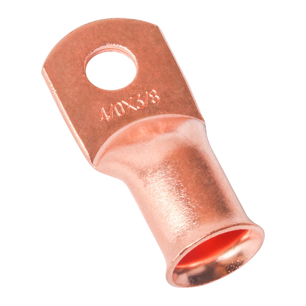 1pc Copper End Lug Crimp 4/0AWG Cable Wire Connector 3/8″ Ring Battery Terminal