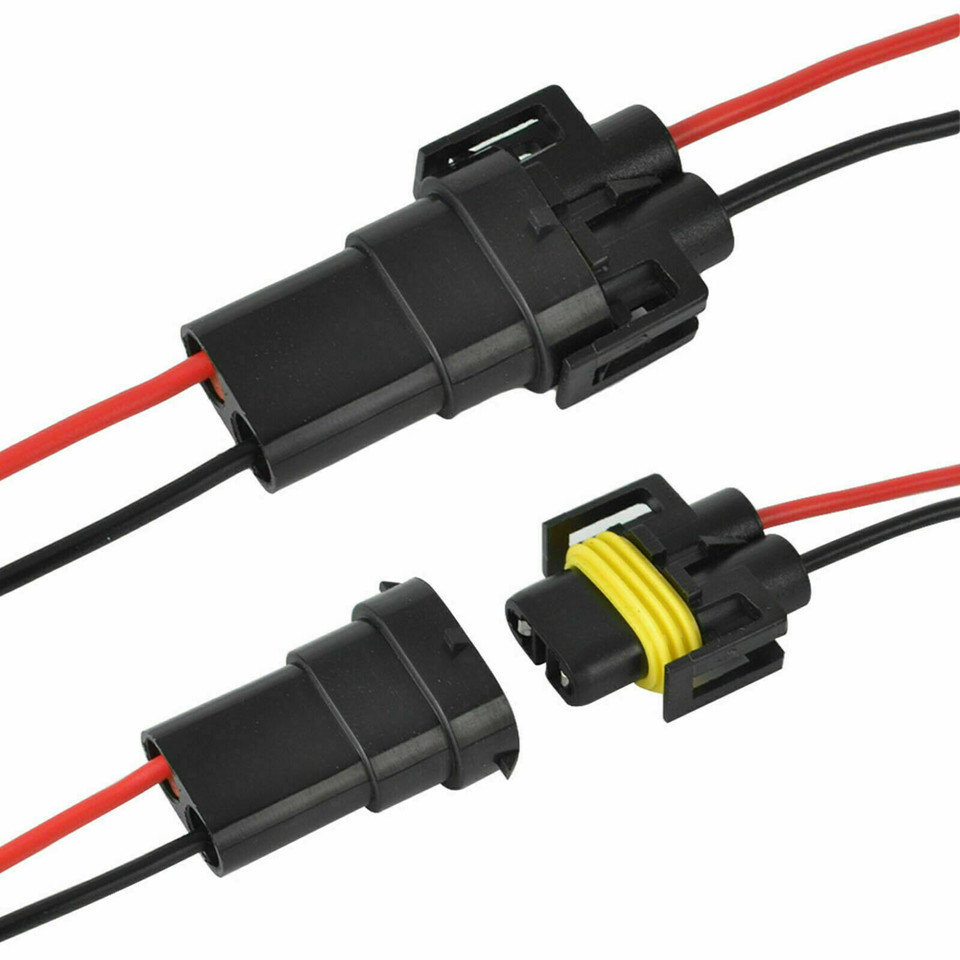 Lot Car Waterproof Electrical Wire Cable Connector Male Female 2Pin Way Plug Kit