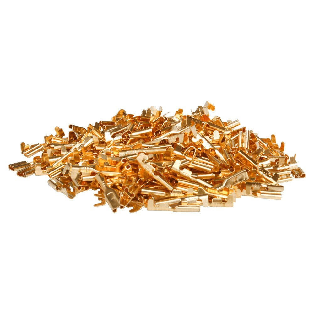 200PCS Non-insulated Female 2.8mm Spade Terminals Brass Crimp Wire Connectors US