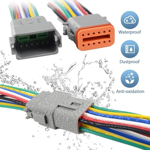 6 Kit Deutsch DT 12 pin Grey Male Female Wiring Harness Deutsch 6Set Grey 12Pin