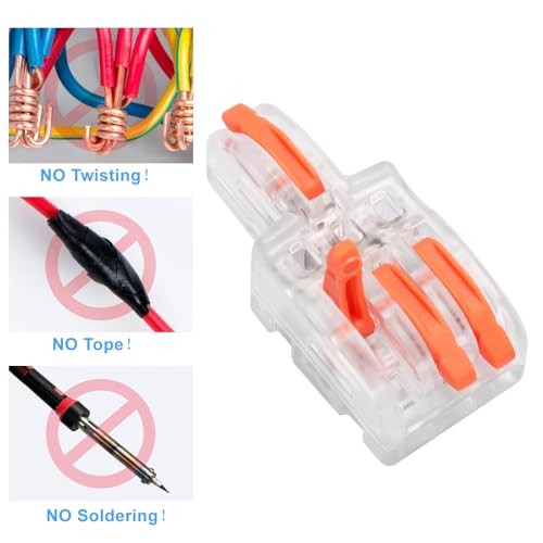 Pcs 1-in-3 Out Wire Connectors | Nylon Push-In Design, for 1 in 3 out 10 Clear