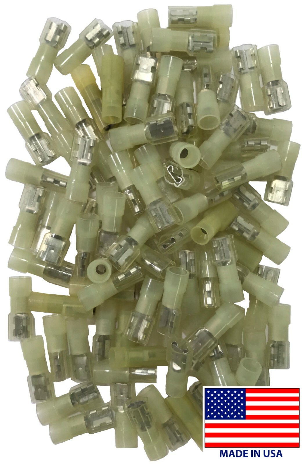 (100) 12-10 AWG Gauge .250 1/4 Tab Nylon Fully Insulated Female Quick Disconnect