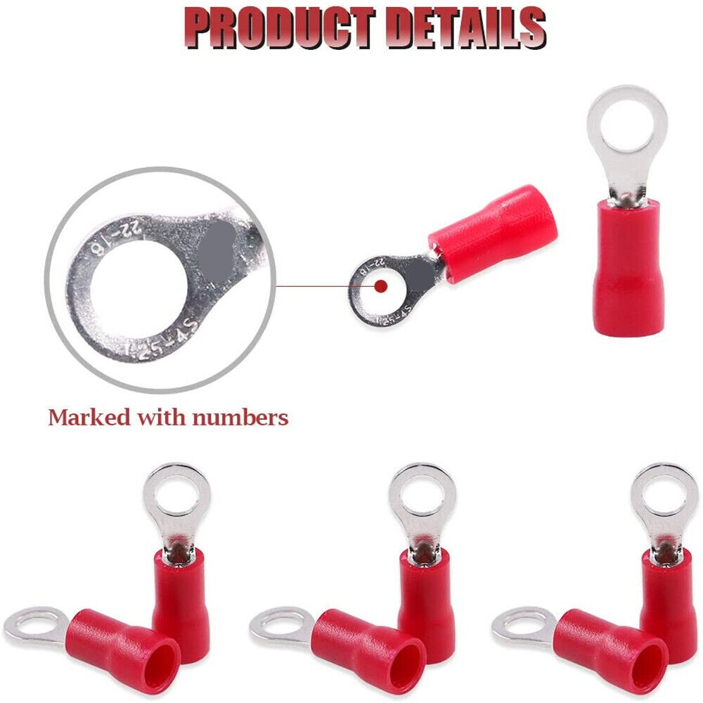 Vinyl Ring Terminal Electrical Pre-Insulated Quick Splice Wire Crimp Connector