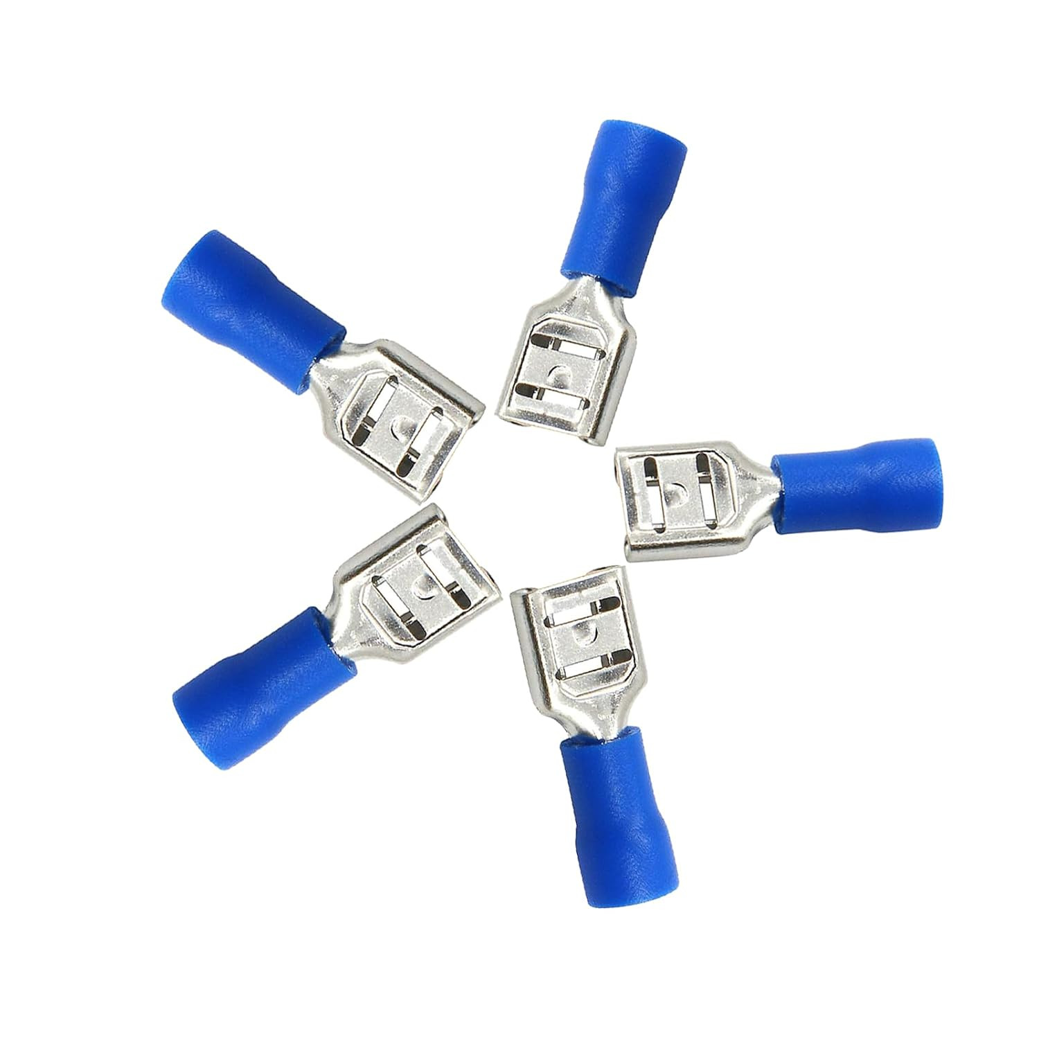 4.8Mm Female Spade Connector Vinyl Quick Disconnect Terminal Blue 0.128” 16-14