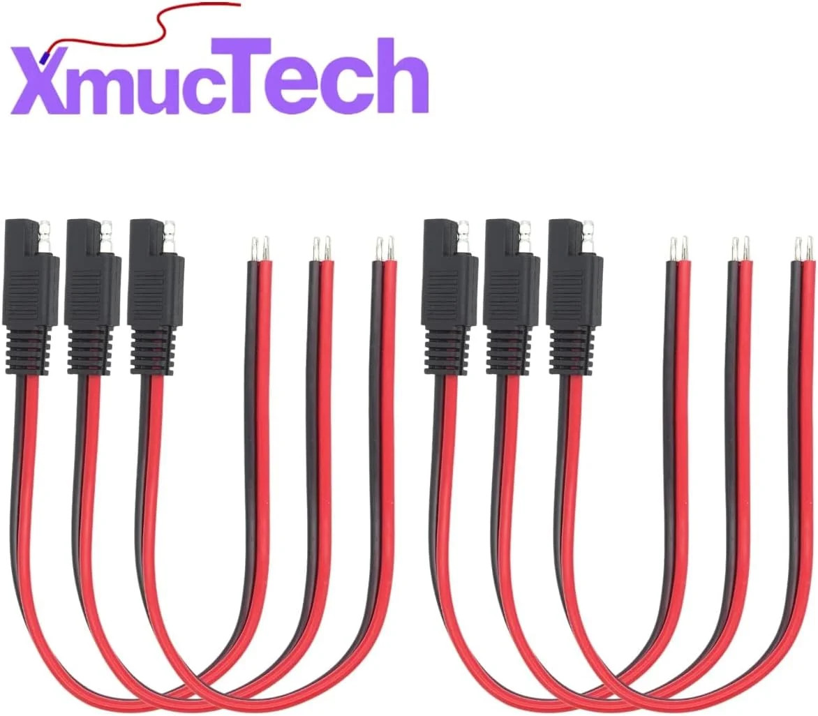 4-Pack 1ft 14AWG SAE Connector Quick Disconnect Plug Extension Cable for Automot