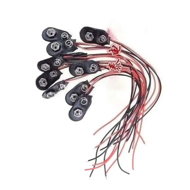 100pc 9V Battery Connector Snap DC Clip Line Adapter Terminal Power Cable I