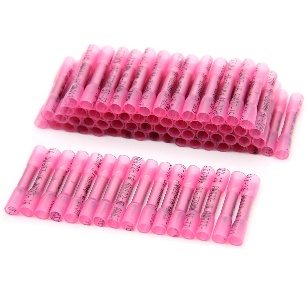 500Pcs Red AWG Heat Shrink Butt Wire Connectors Crimp Terminals 16-22 Gauge US