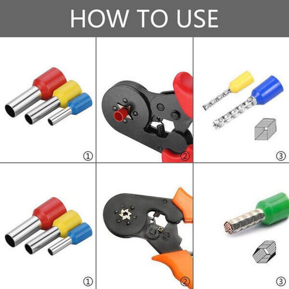1200Pcs Electrical Wire Cable Cord Pin Terminal Crimp Connector Assorted Set Kit