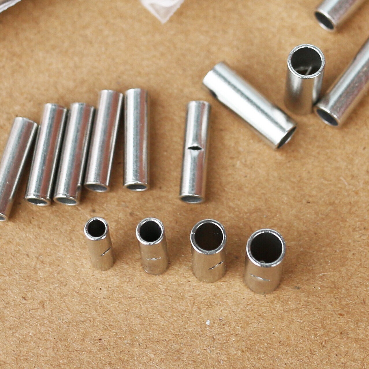 100× Non-Insulated Bare Copper Wire Butt Splice Connector Ferrule Crimp Terminal