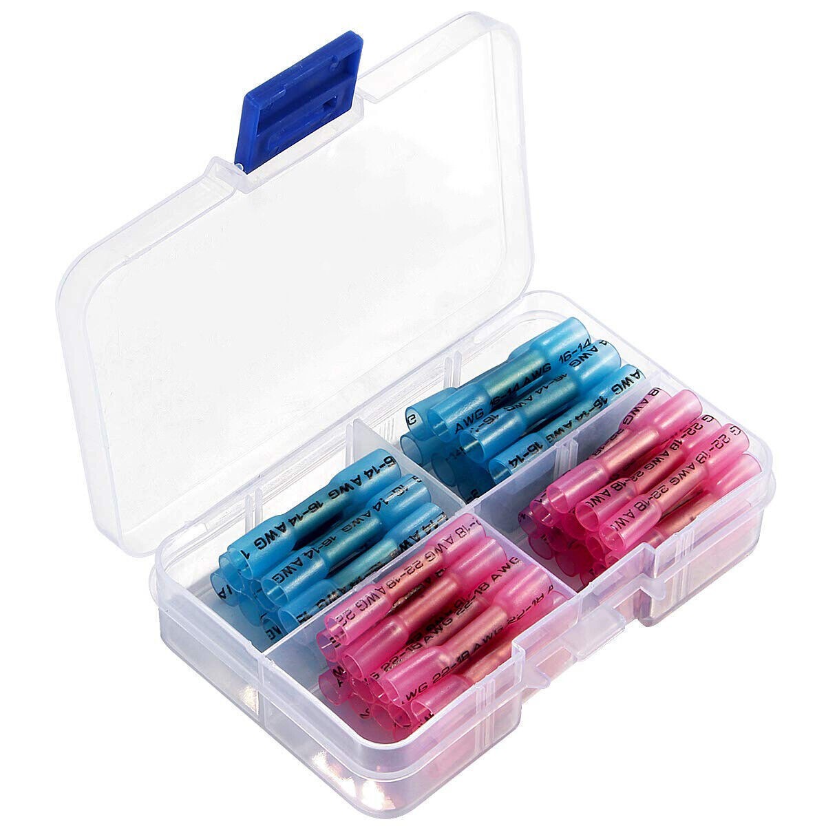 50pcs Heat Shrink Crimp Butt Electrical Wire Splice Terminal Connectors Kit