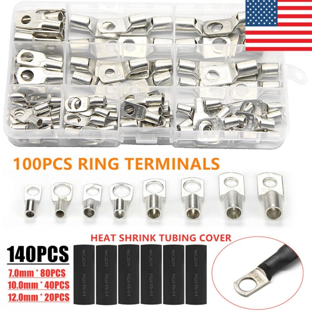 720/240Pcs Cable Lug Copper Ring Crimp Terminal/Plier Battery Wire Connector Kit
