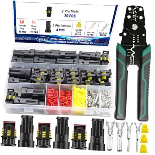 20 Pack 2 Pin Connector Automotive Electrical Automotive 2Pin-400pcs