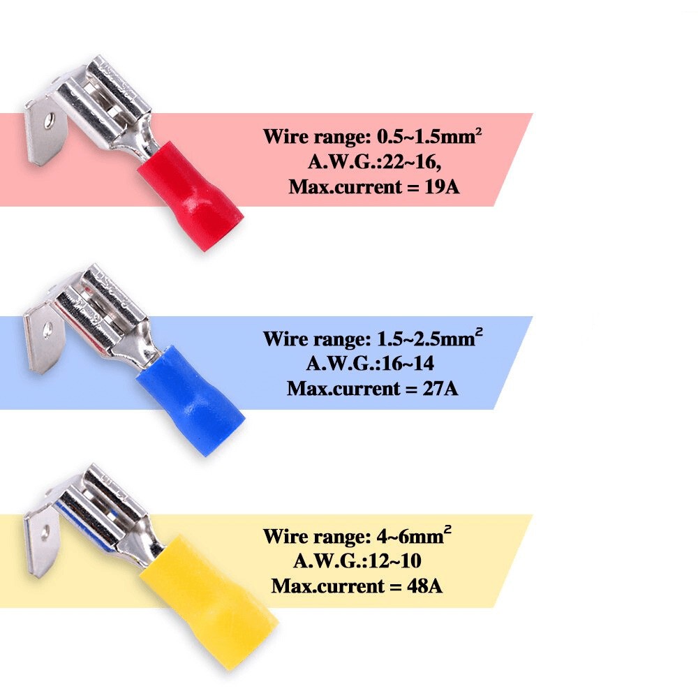 Piggyback Quick Disconnect GA 22-10AWG Wire Terminals 3 Way Spade Connectors US