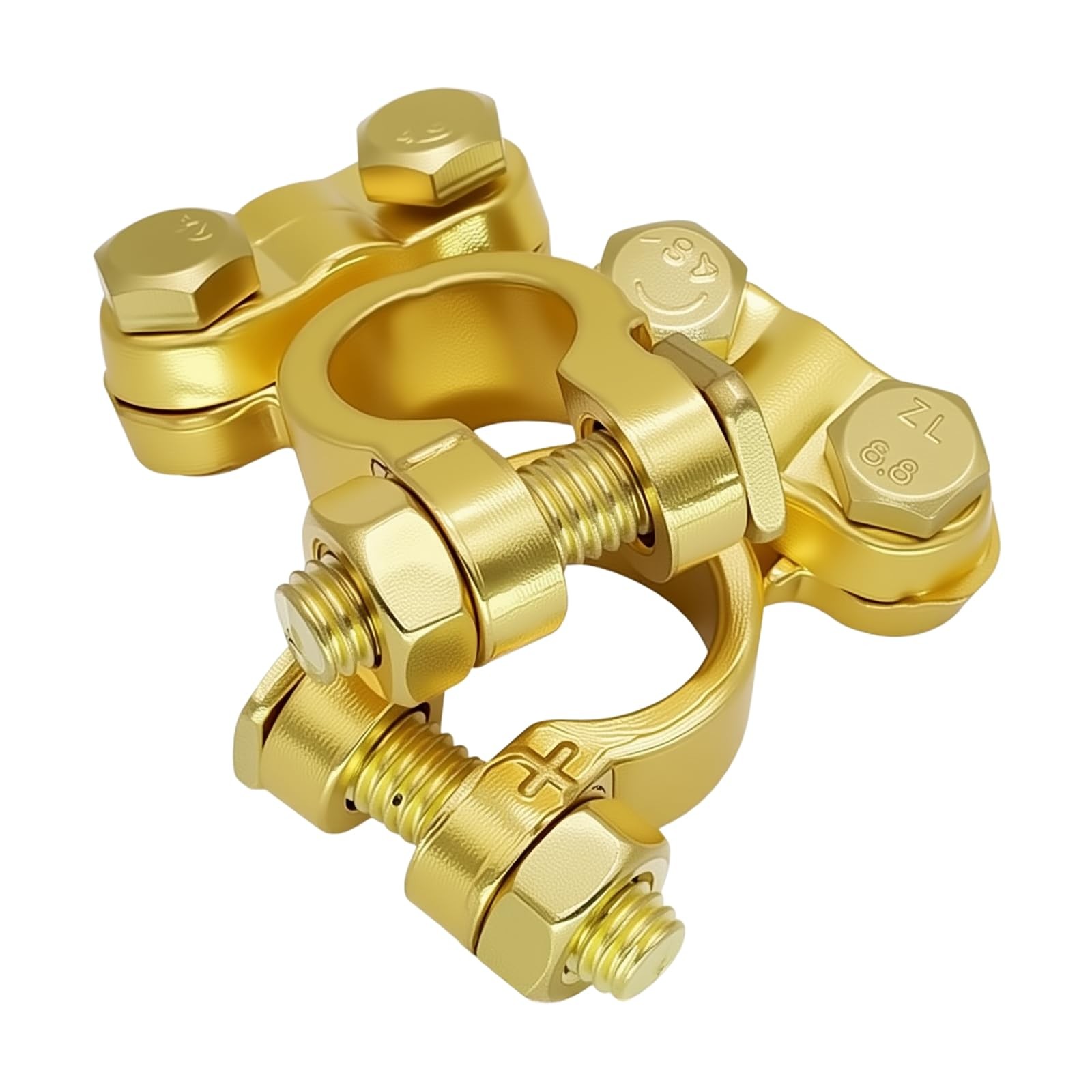 1 Pair Brass Battery Terminal Clamps Top Post Connector for Car Boat RV Marine