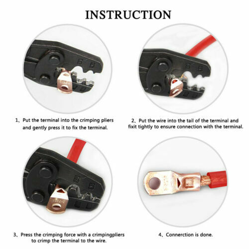 140PCS Wire Ring Copper Terminal Lug SC Battery Welding Bare Connectors Set Kit