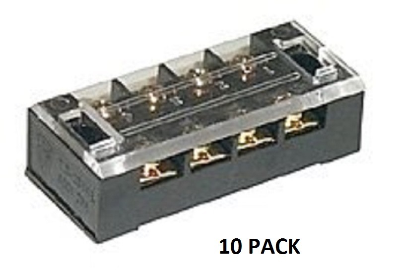 10 PACK – CLEAR COVER BARRIER STRIP 4 POSITION EACH SIDE BLACK #BSC-4-10/64-8004