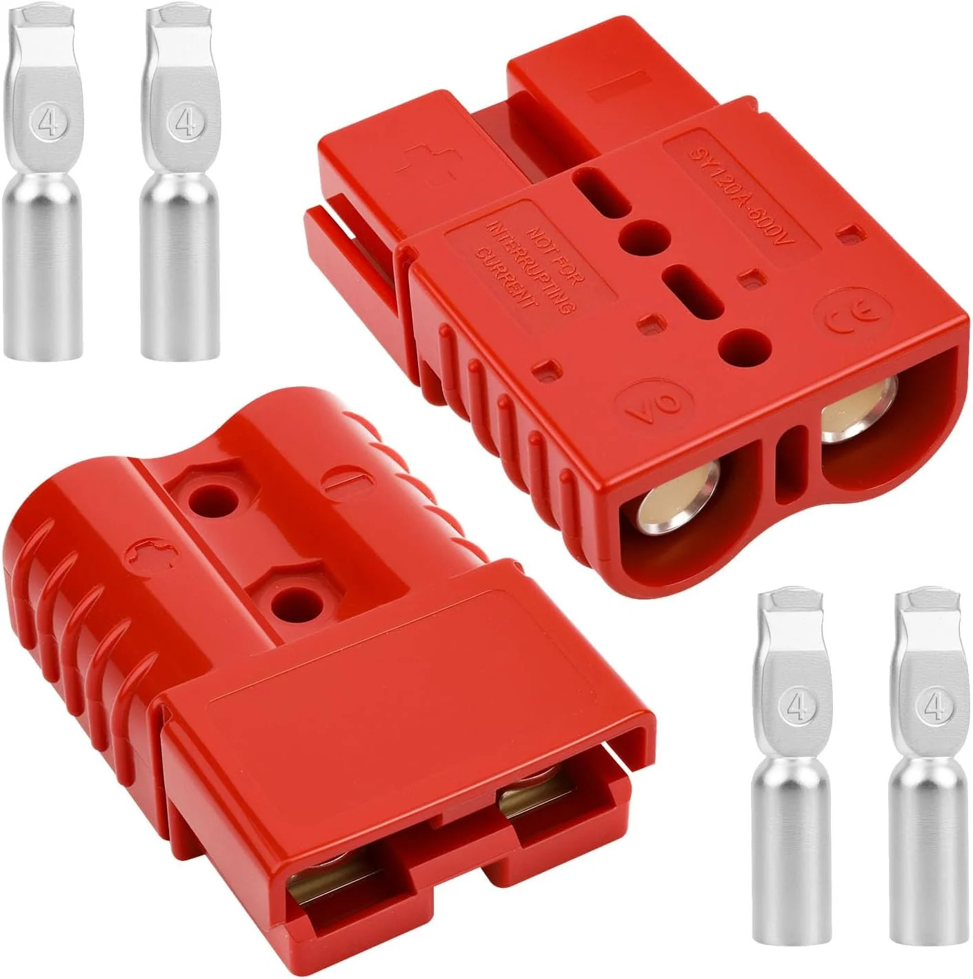 120A-600V Battery Quick Connect/Disconnect with 2/4/6 AWG, 2 PCS Jumper Cable Pl