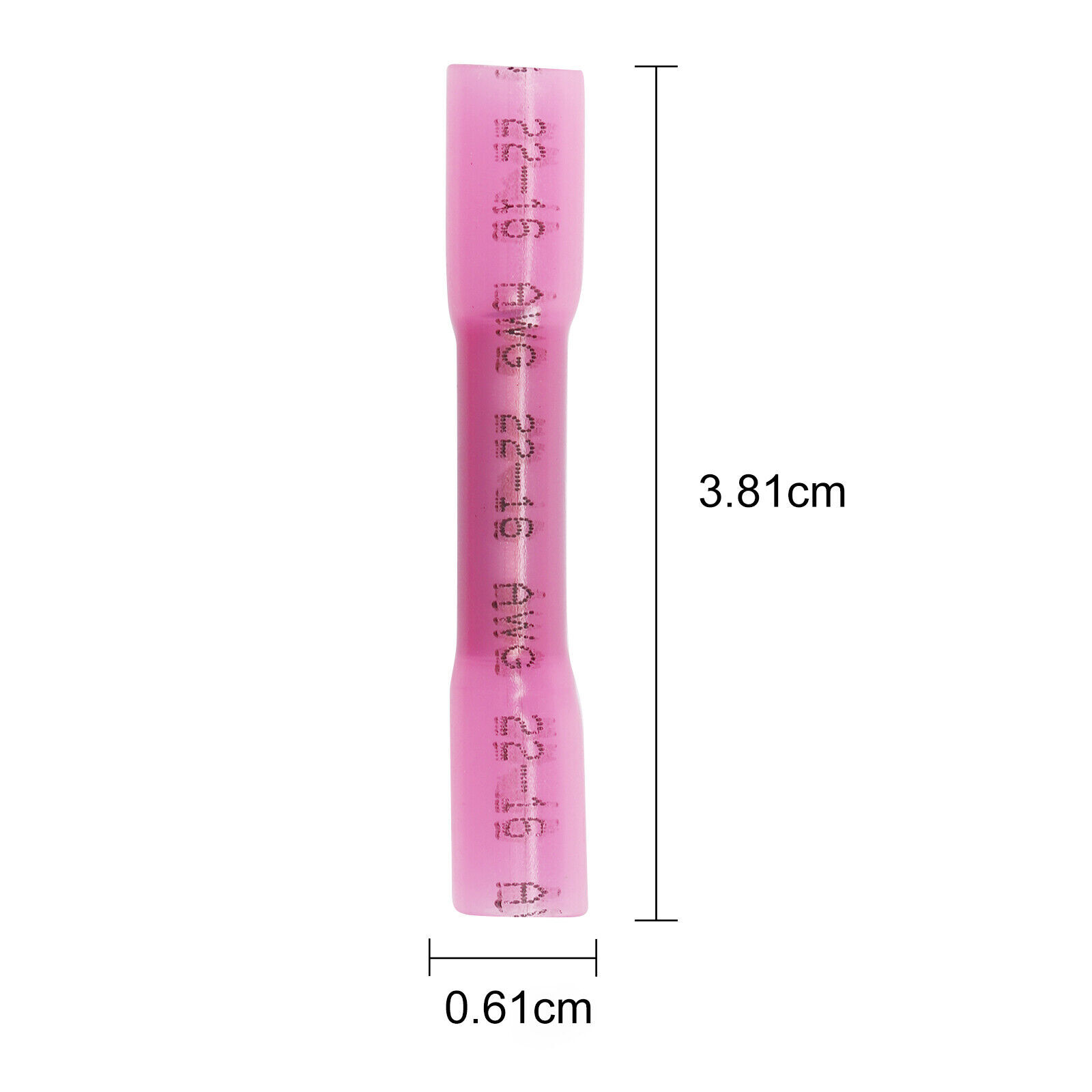 Red 100Pcs 22-16AWG Heat Shrink Wire Butt Connectors Waterproof Splice Terminals
