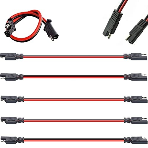 5 Pack 10 Gauge SAE Connector, 12 Volt Connectors 2 Pin Quick Disconnect | 12