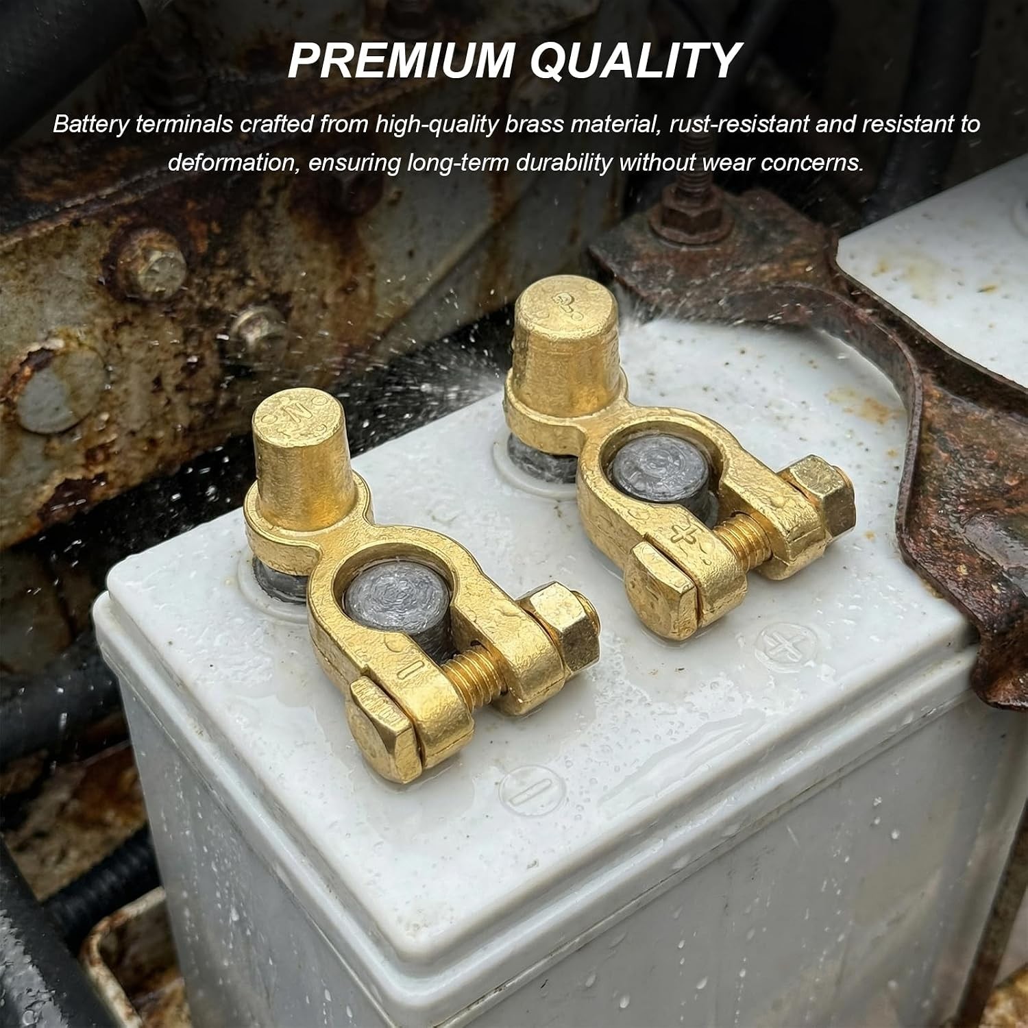 2 PCS SAE to JIS Car Battery Terminals Connectors Positive Negative Quick-Rel…