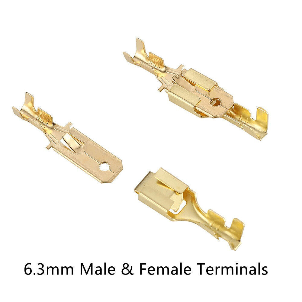 2.8mm 6.3mm Copper Female Non-Insulated Connector Quick Splice Spade Terminals