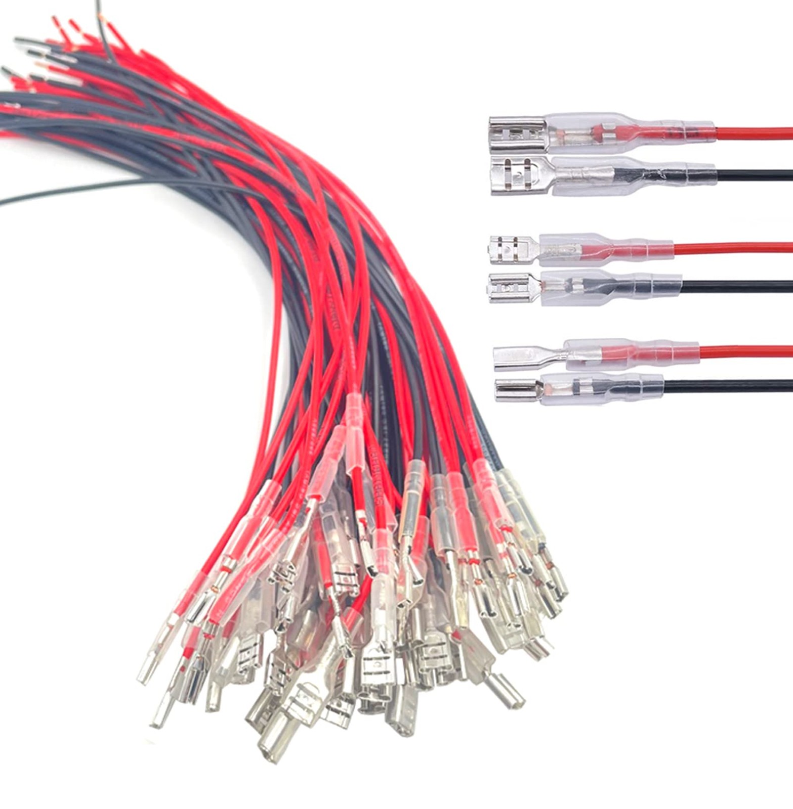 60Pcs 2.8mm 4.8mm and 6.3mm Female Spade Crimp Terminal with Insulating