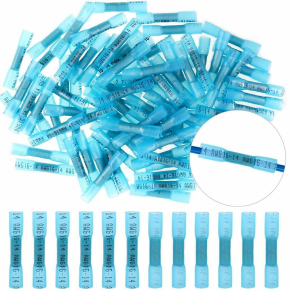 400/200PCS Heat Shrink Butt Wire Splice Connectors Crimp Terminals Kit 22-14AWG