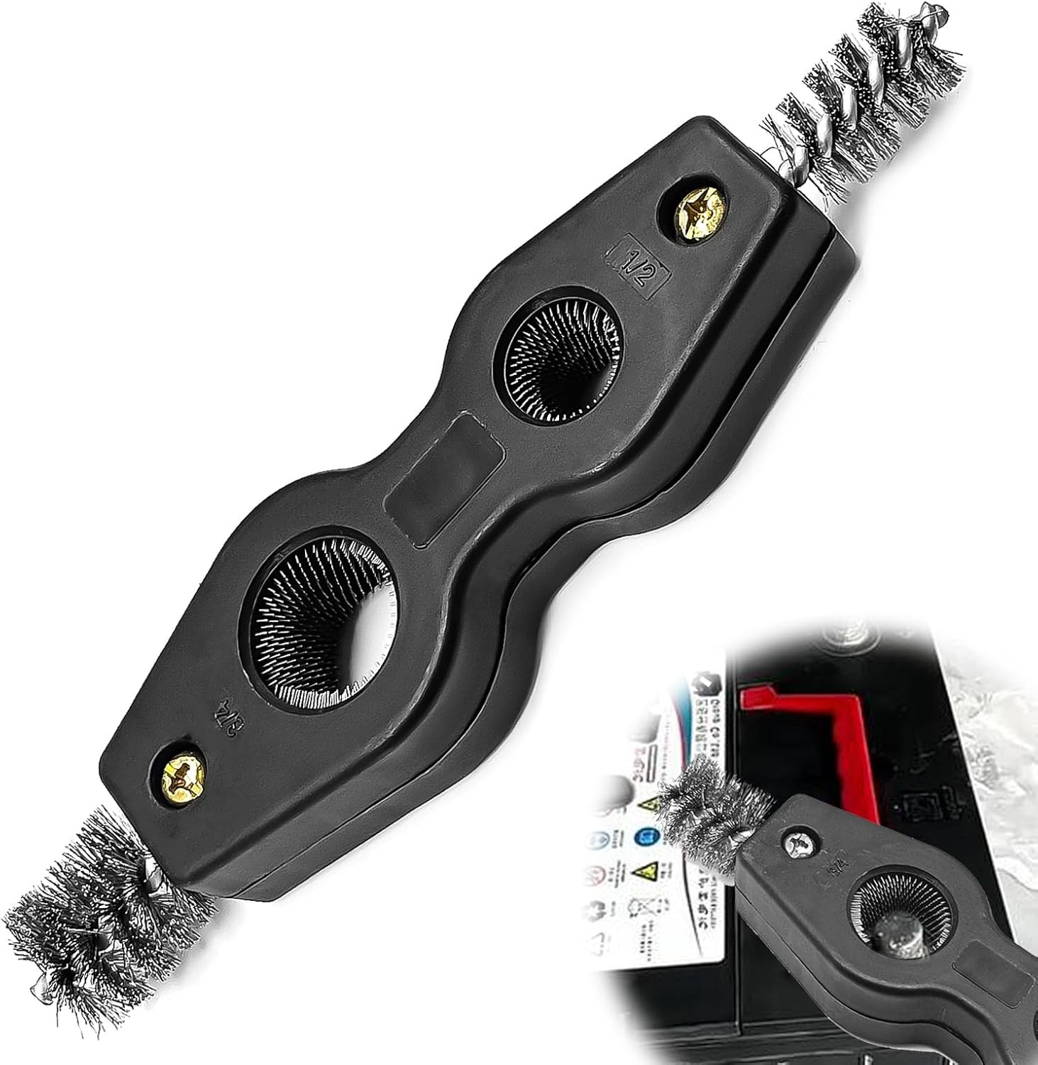 4 in 1 Car Battery Cleaning Brush,Anti-Corrosion Battery Terminals,Copper Pipes