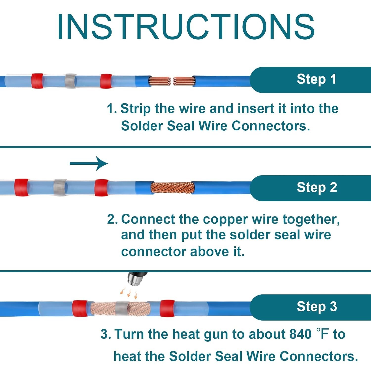 400/160 Heat Shrink Solder Seal Sleeve Wire Butt Connectors Terminals Waterproof