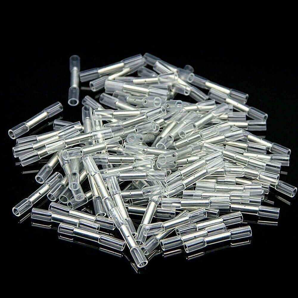 500PCS 26-24AWG Heat Shrink Wire Butt Connector Waterproof Crimp Splice Terminal