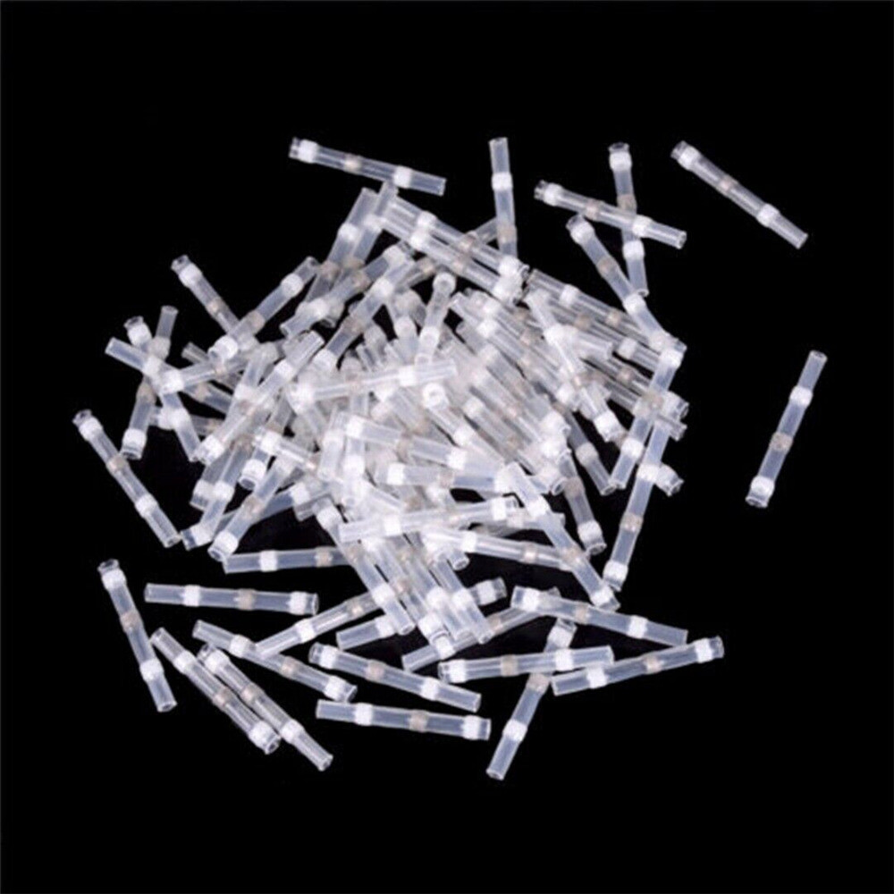 Waterproof Solder Sleeve Heat Shrink Wire Splice Connector White 100PCS 26-24AWG