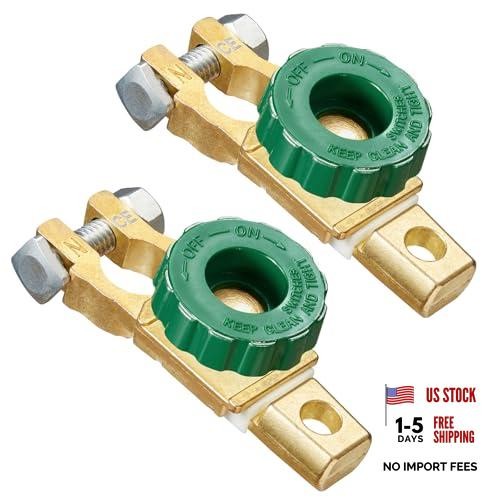Car Battery Disconnect Switch 6V 1V4V Top Post – Green 2 Green 2PCS 12 Volts
