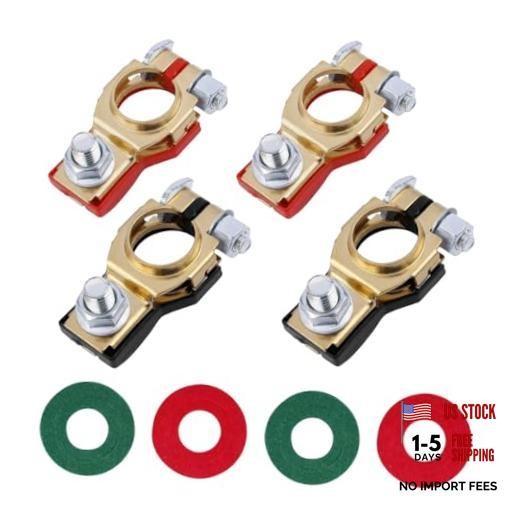 Battery Terminal Connector, Positive and Negative 2 Pair, Golden | Golden-4PCS