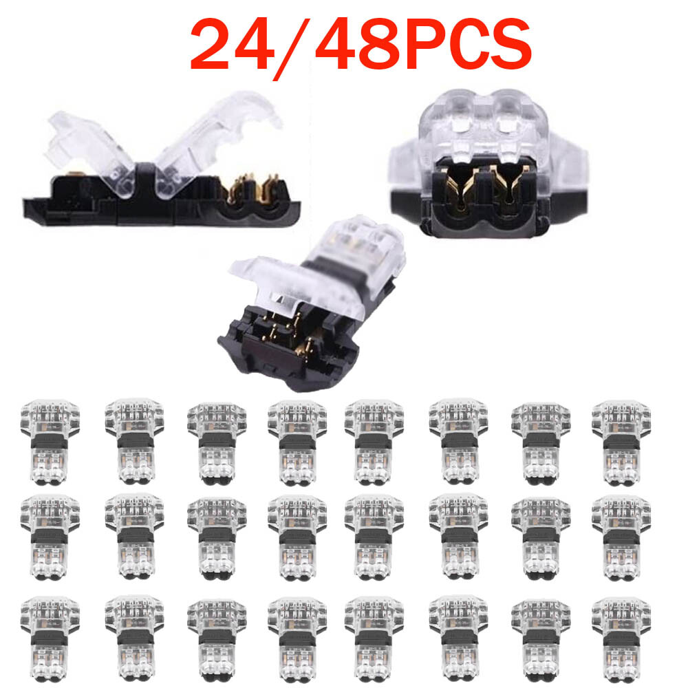 24/48X Low Voltage T Tap Wire Connectors 3 Way Wire Connector for 18-22AWG Wire