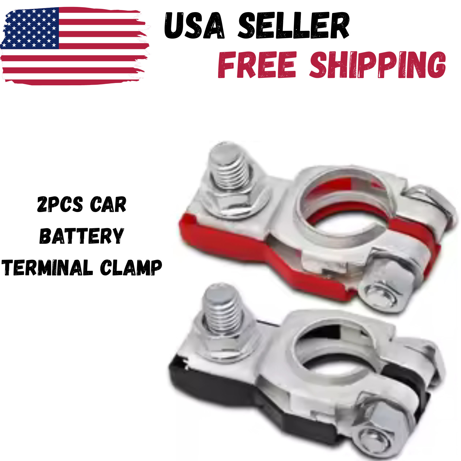2PCS Car Battery Terminal Clamp Connectors Positive Negative Release Disconnect