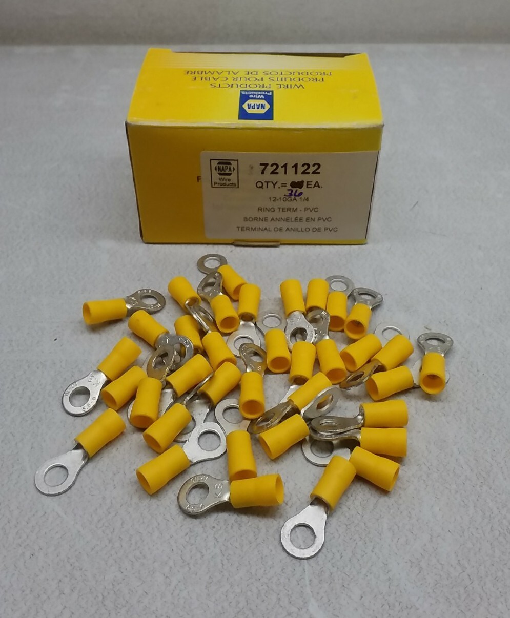 721122 Napa Ring Terminals 12-10 Gauge 1/4″ PVC Quantity 36 Pieces