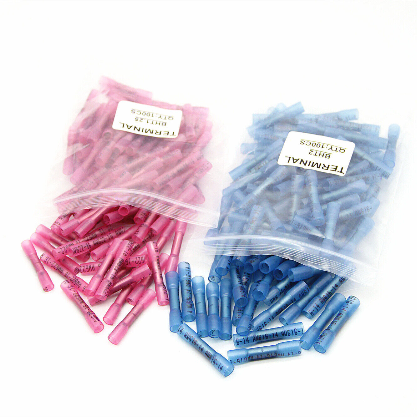Heat Shrink Butt Wire Splice Connectors Crimp Terminals 400/200PCS Kit 22-14AWG