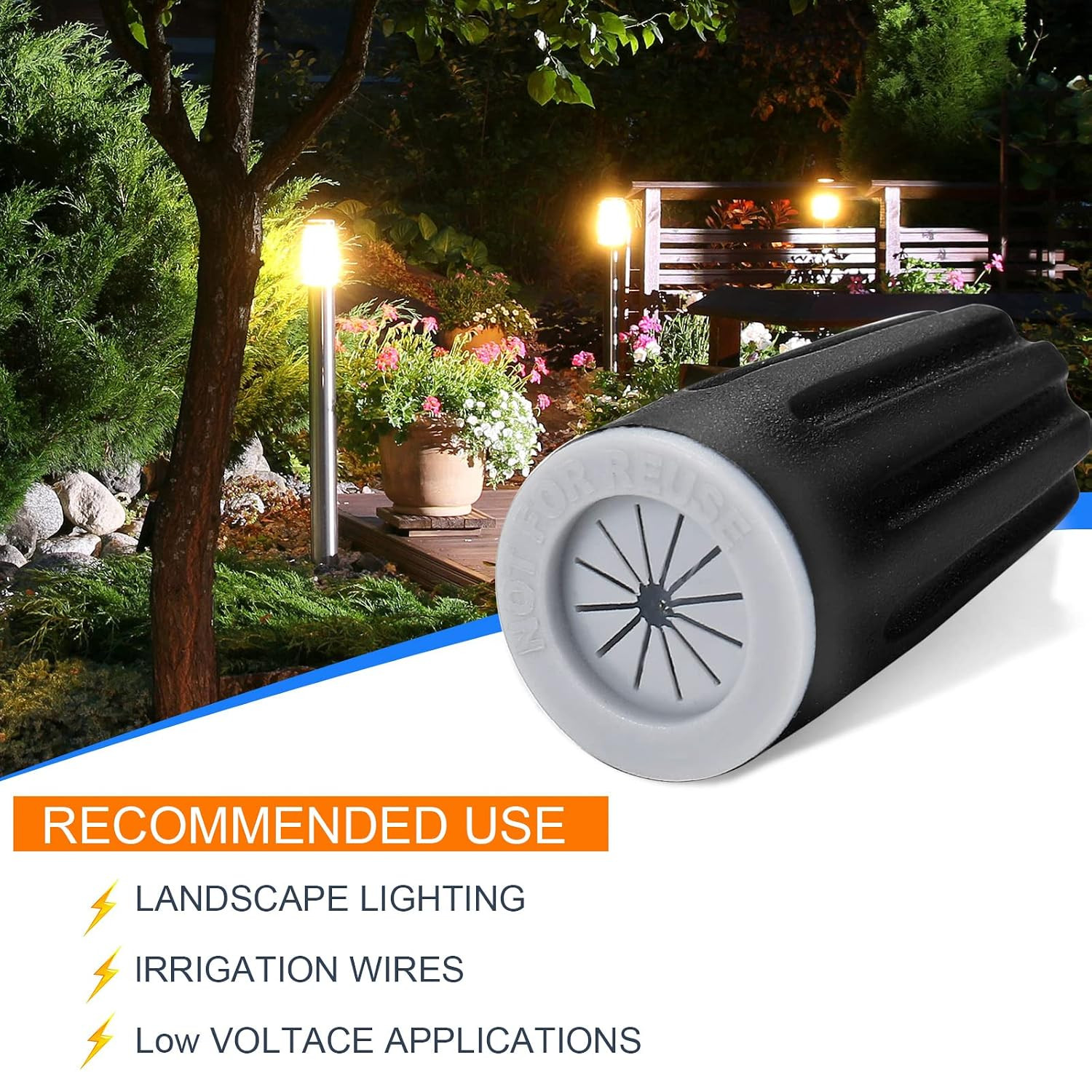 50 Pieces Waterproof Wire Electrical Connectors Black Waterproof Wire Nuts Outd