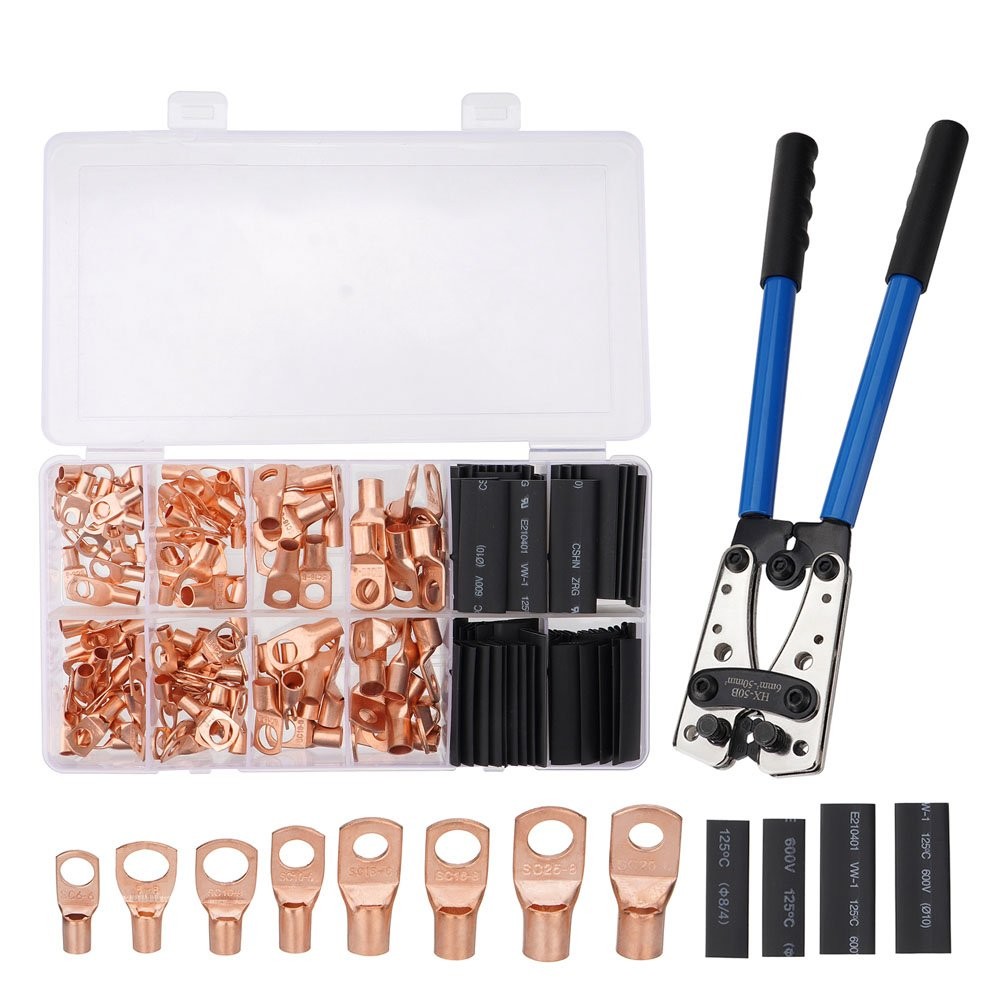 280PCS Copper Battery Ring Crimp Electrical Wire Connectors Cable Lug Terminals