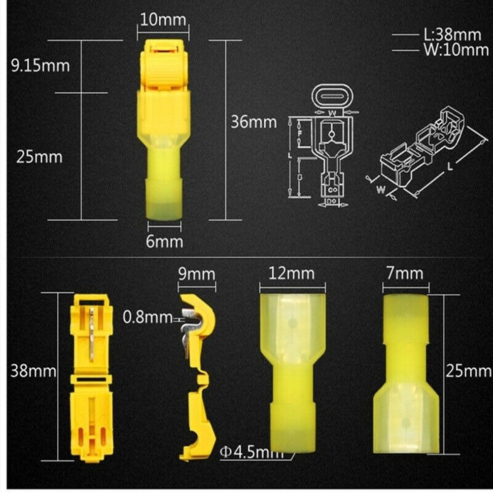 240X Waterproof T-Tap 22-10AWG Quick Splice Wire Terminal Connectors Combo Kit
